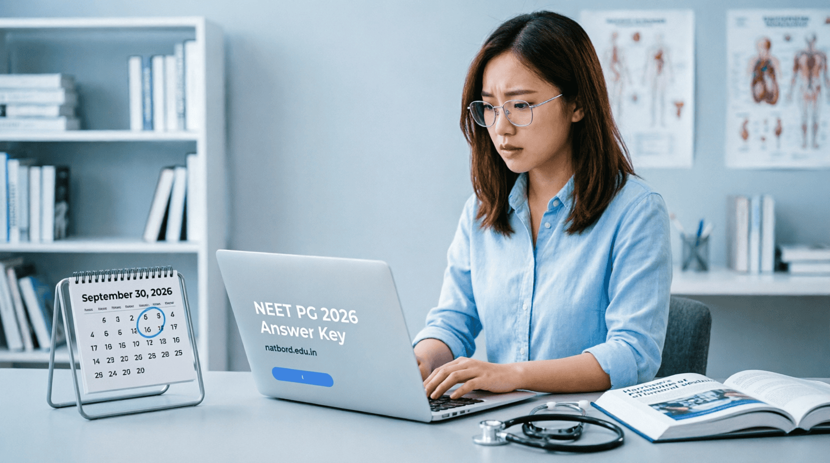 "NEET PG 2026 answer key download portal at natboard.edu.in showing result date September 30"